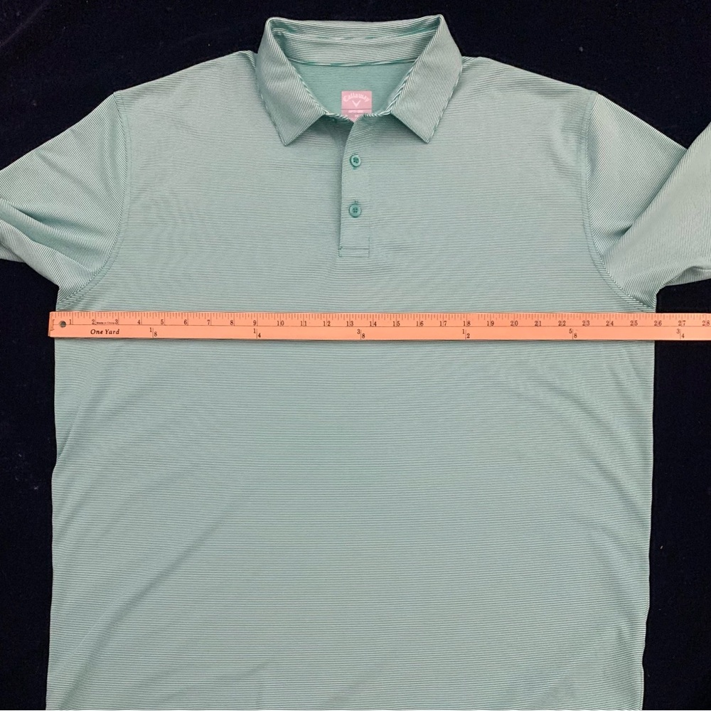 CALLAWAY SS Opti-Dri Polyester Mint Green Muted Stripe Polo - Picture 4 of 6